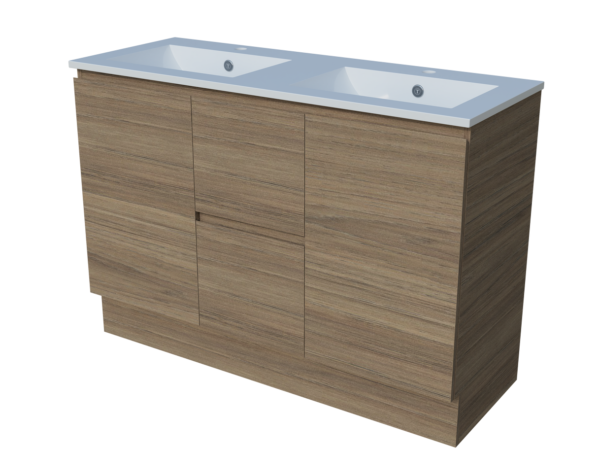 Nevada Vanity 1200mm Double Bowl Alpha Top Floor standing (NEV-V-1200-D-APH-F)