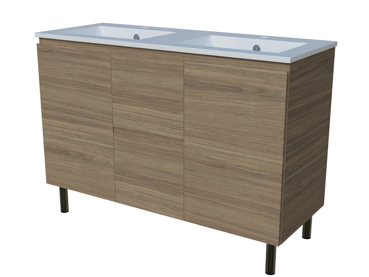 Nevada Vanity 1200mm Double Bowl Alpha Top On Legs (NEV-V-1200-D-APH-L)