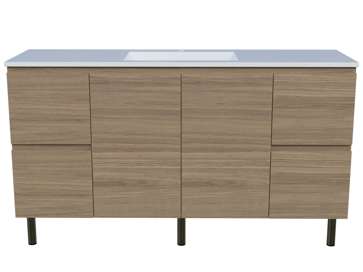 Nevada Vanity 1500mm Centre Bowl Regal Top On Legs (NEV-V-1500-C-REG-L)