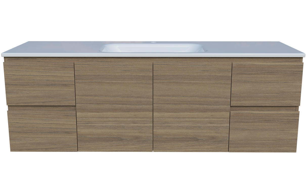 Nevada Vanity 1500mm Centre Bowl Stadium Top Wall hung (NEV-V-1500-C-STD-W)