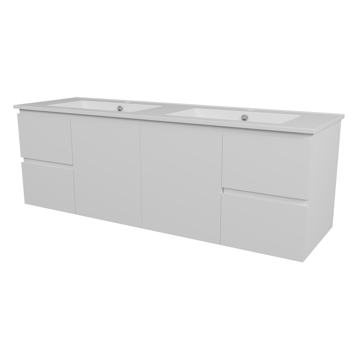 Nevada Vanity 1500mm Double Bowl Alpha Top Wall hung (NEV-V-1500-D-APH-W)