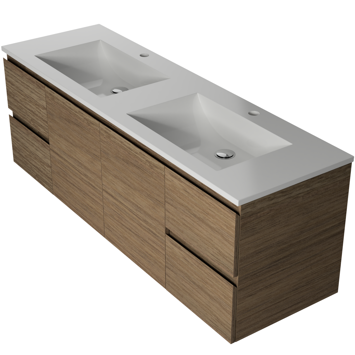 Nevada Vanity 1500mm Double Bowl Regal Top Wall hung (NEV-V-1500-D-REG-W)