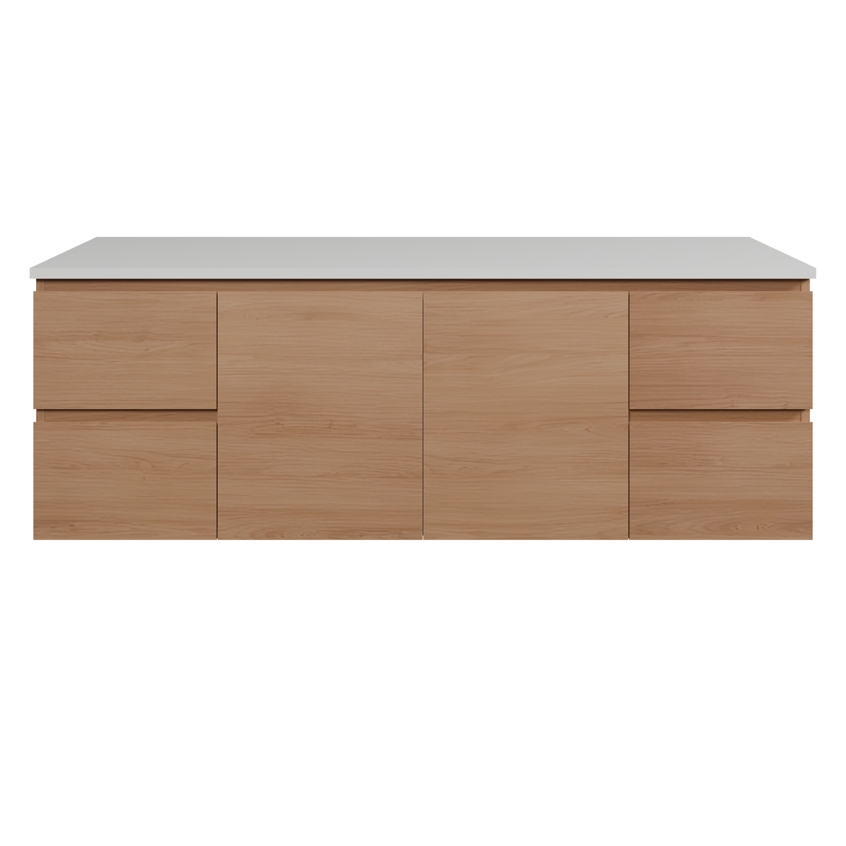 Nevada Vanity 1500mm Double White Gloss Above Counter Basins SilkSurface Top Wall hung (NEV-V-1500-D-SSA-W)
