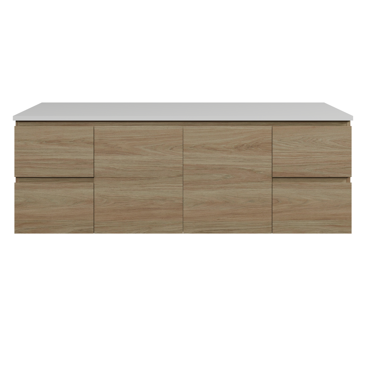 Nevada Vanity 1500mm Double White Gloss Above Counter Basins SilkSurface Top Wall hung (NEV-V-1500-D-SSA-W)