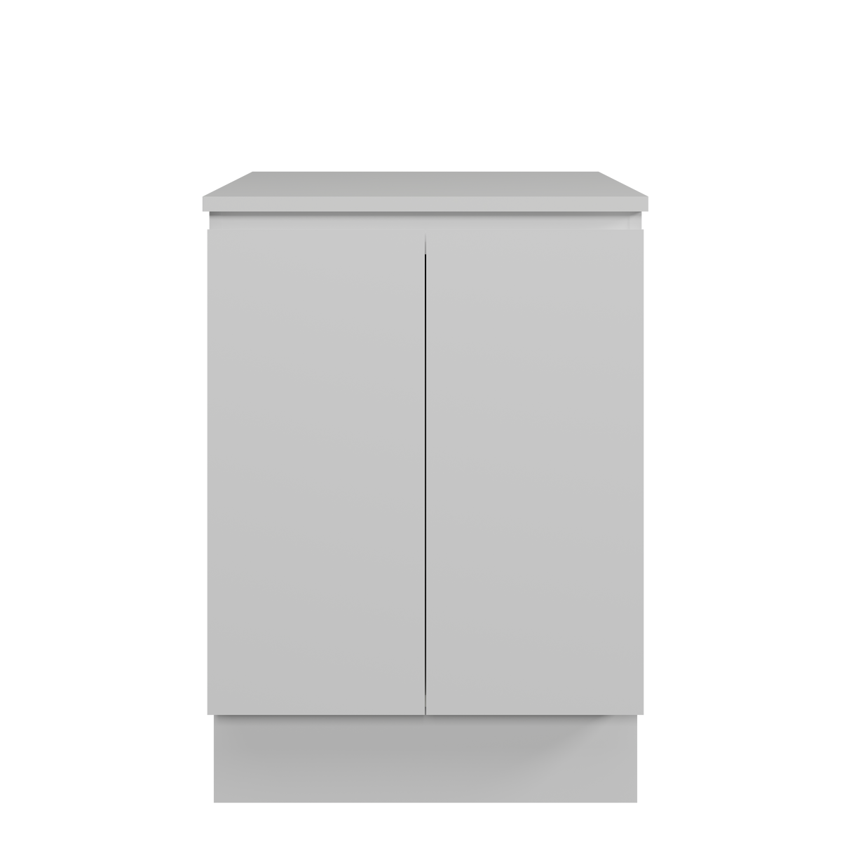 Nevada Vanity 600mm Centre White Gloss Above Counter Basin SilkSurface Top Floor standing (NEV-V-600-C-SSA-F)