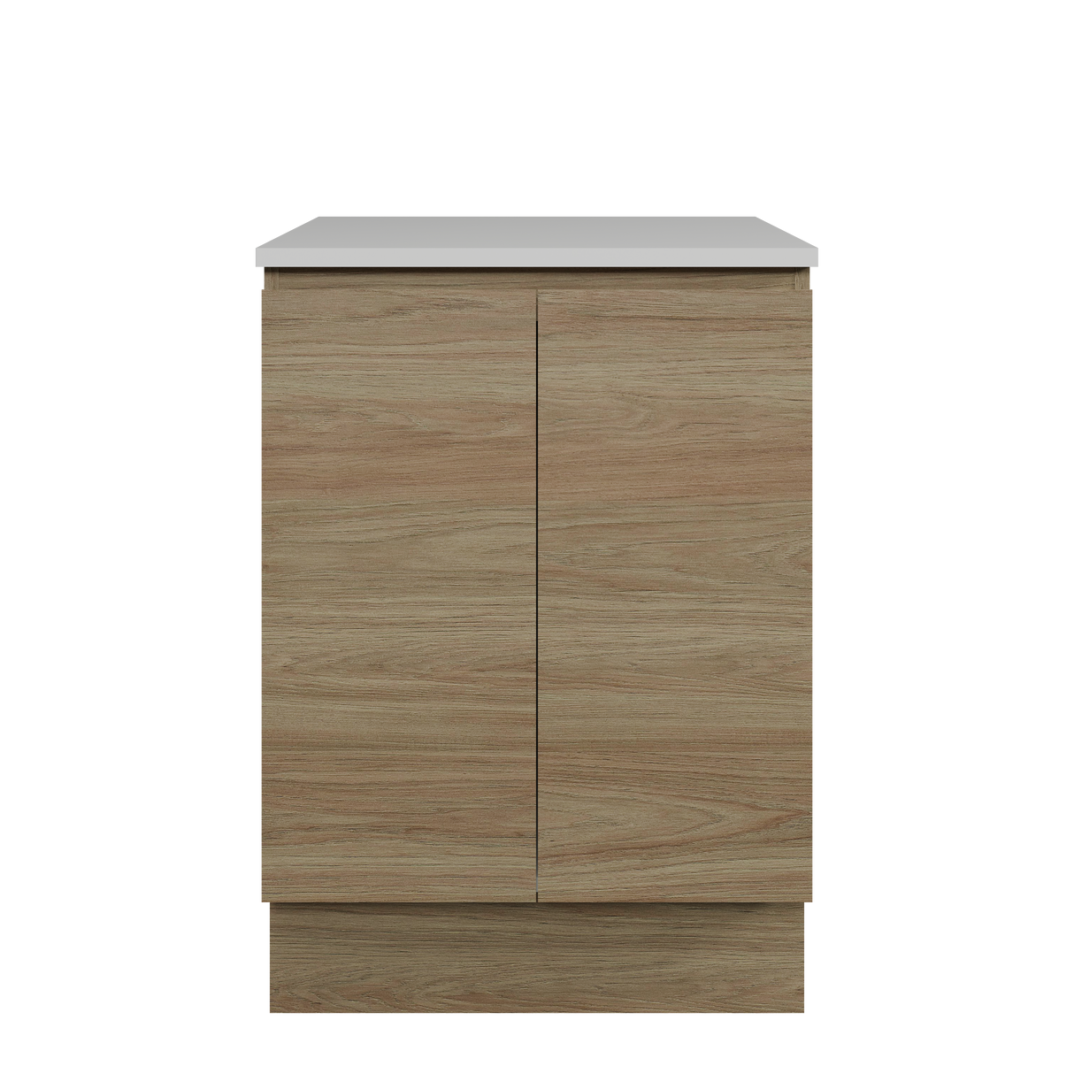 Nevada Vanity 600mm Centre White Gloss Above Counter Basin SilkSurface Top Floor standing (NEV-V-600-C-SSA-F)