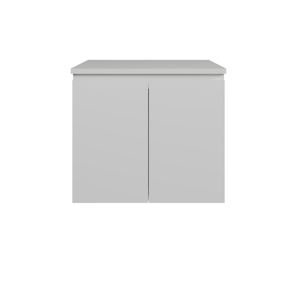 Nevada Vanity 600mm Centre White Gloss Above Counter Basin SilkSurface Top Wall hung (NEV-V-600-C-SSA-W)
