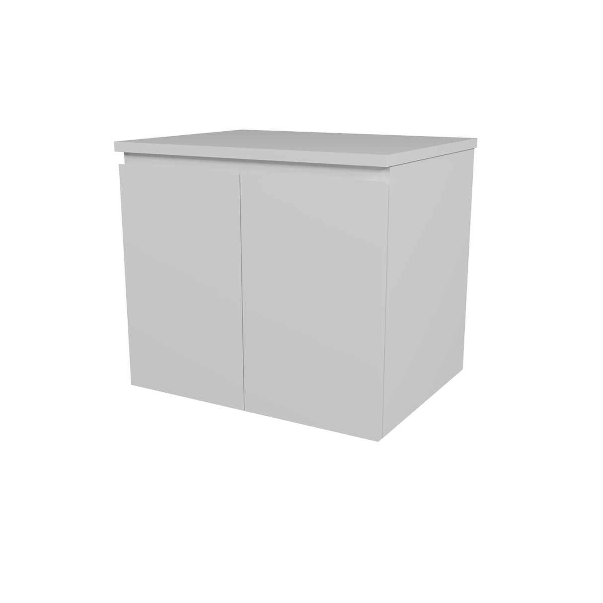 Nevada Vanity 600mm Centre White Gloss Above Counter Basin SilkSurface Top Wall hung (NEV-V-600-C-SSA-W)