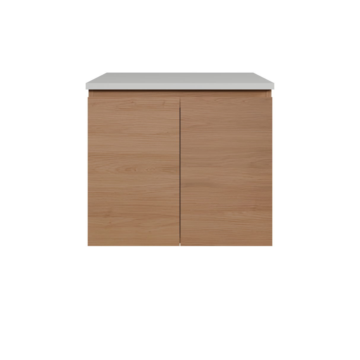 Nevada Vanity 600mm Centre White Gloss Above Counter Basin SilkSurface Top Wall hung (NEV-V-600-C-SSA-W)