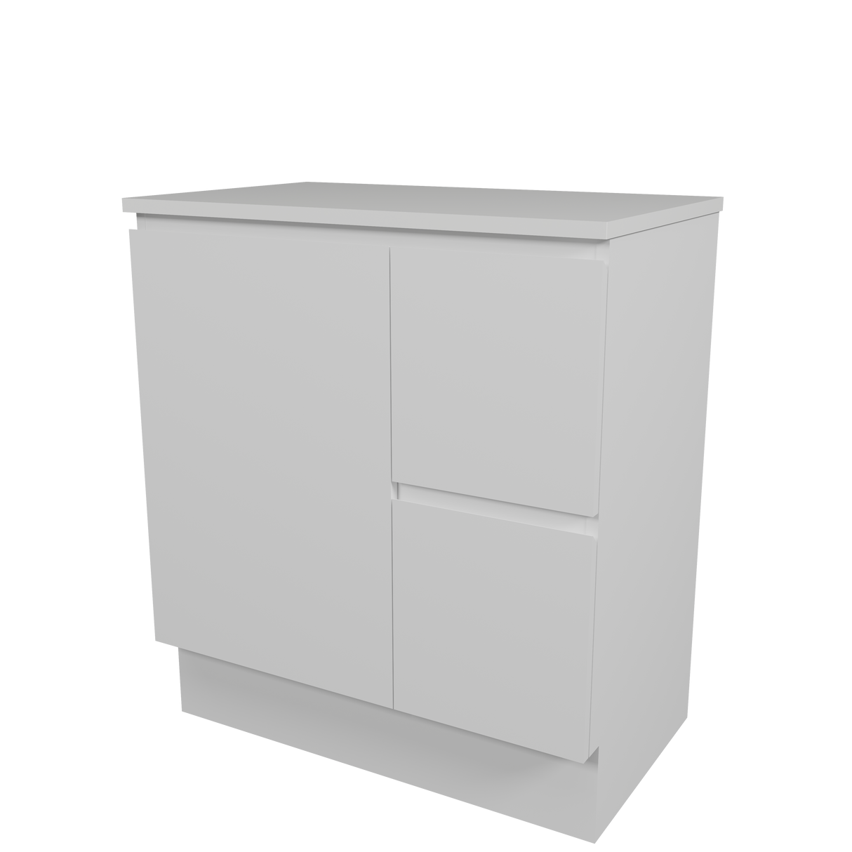 Nevada Vanity 750mm Centre White Gloss Above Counter Basin SilkSurface Top Floor standing (NEV-V-750-C-SSA-F)