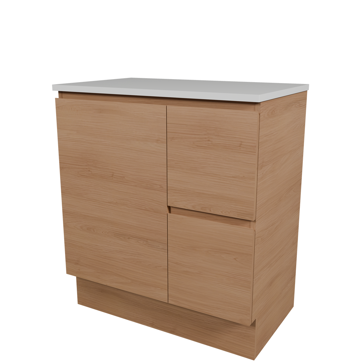 Nevada Vanity 750mm Centre White Gloss Above Counter Basin SilkSurface Top Floor standing (NEV-V-750-C-SSA-F)