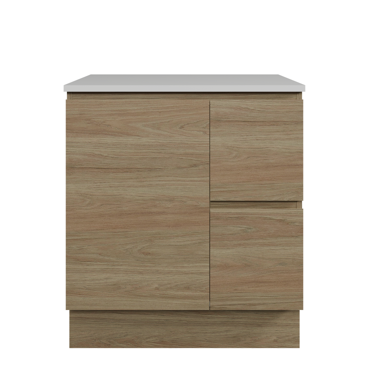 Nevada Vanity 750mm Centre White Gloss Above Counter Basin SilkSurface Top Floor standing (NEV-V-750-C-SSA-F)