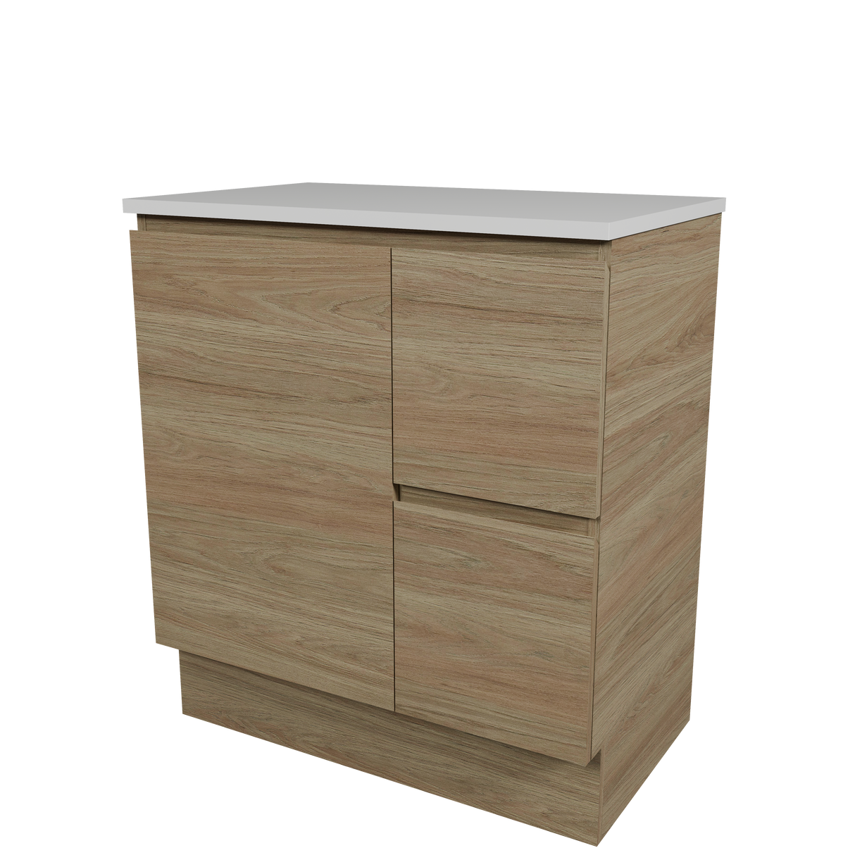 Nevada Vanity 750mm Centre White Gloss Above Counter Basin SilkSurface Top Floor standing (NEV-V-750-C-SSA-F)