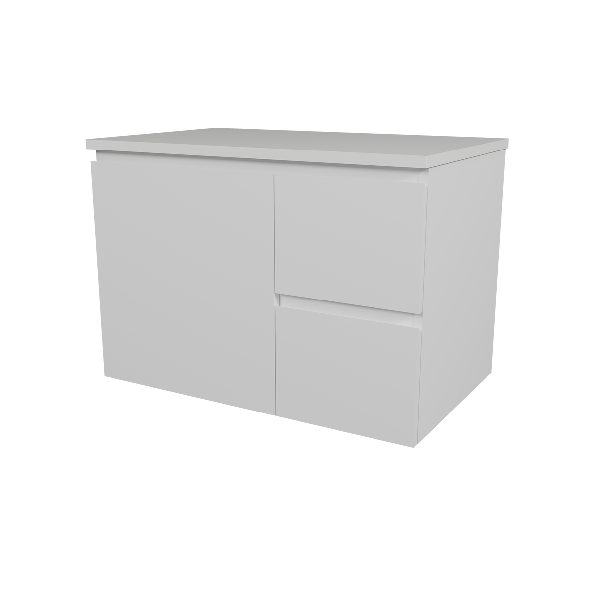 Nevada Vanity 750mm Centre White Gloss Above Counter Basin SilkSurface Top Wall hung (NEV-V-750-C-SSA-W)