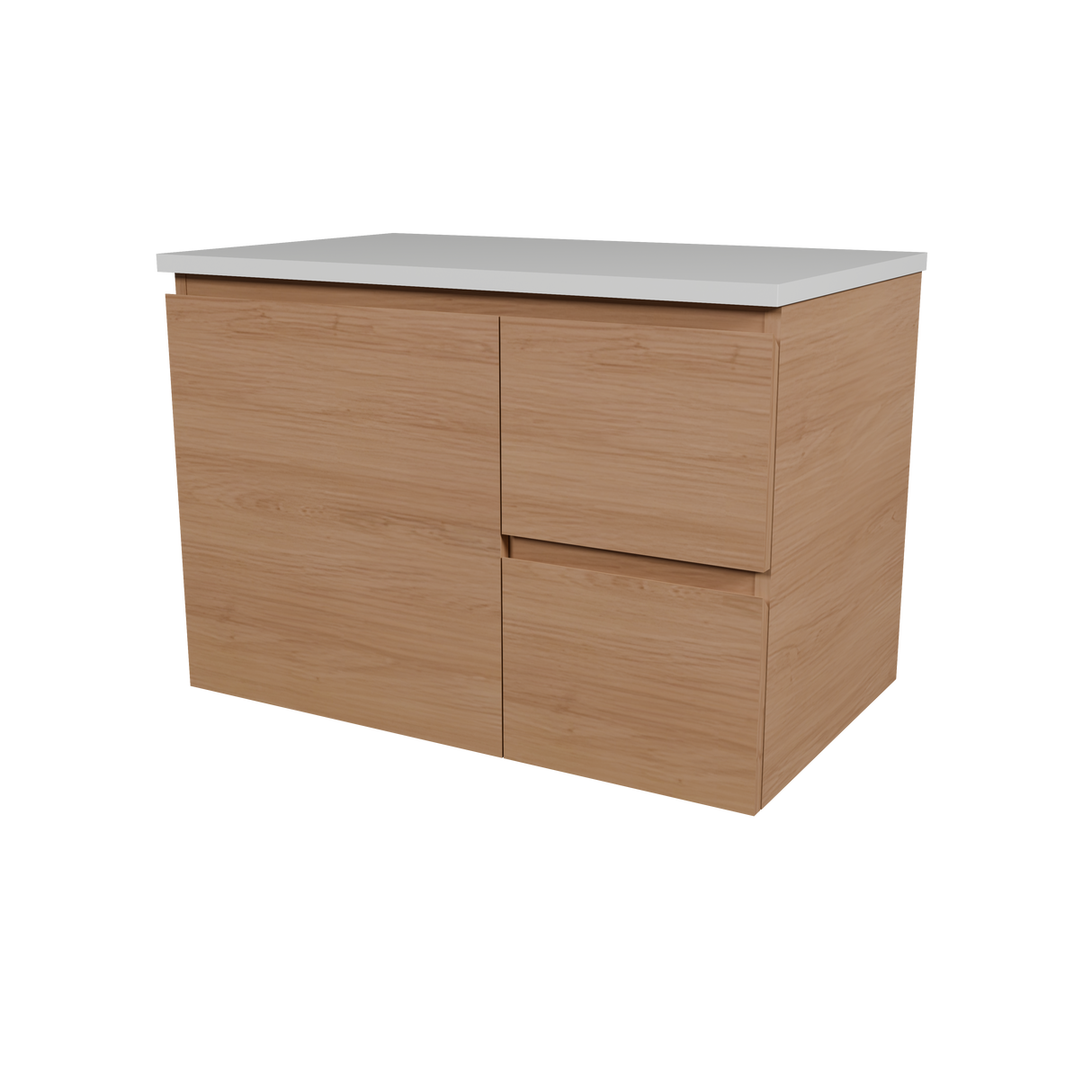Nevada Vanity 750mm Centre White Gloss Above Counter Basin SilkSurface Top Wall hung (NEV-V-750-C-SSA-W)