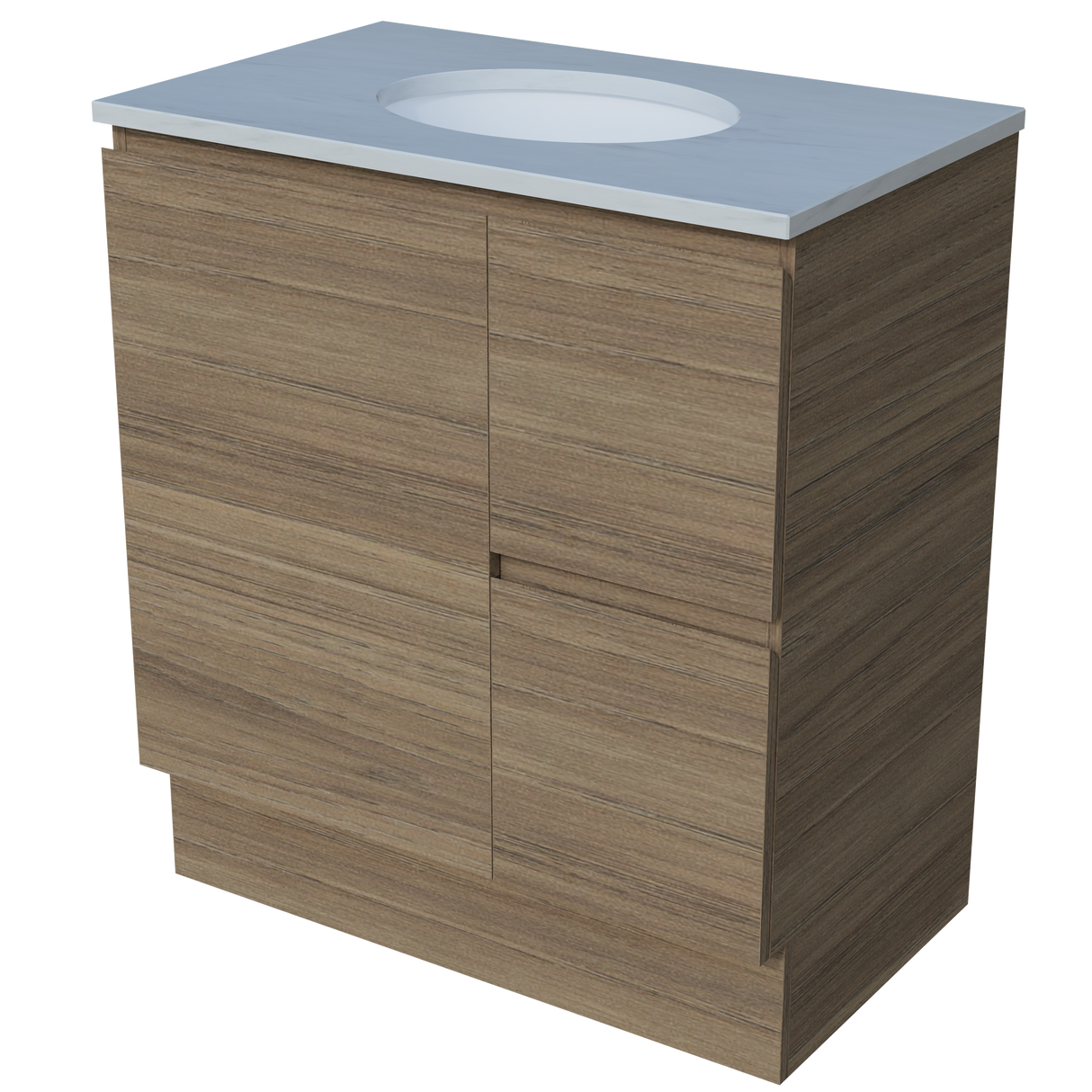Nevada Vanity 750mm Centre White Gloss Under Counter Basin SilkSurface Top Floor standing (NEV-V-750-C-SSU-F)