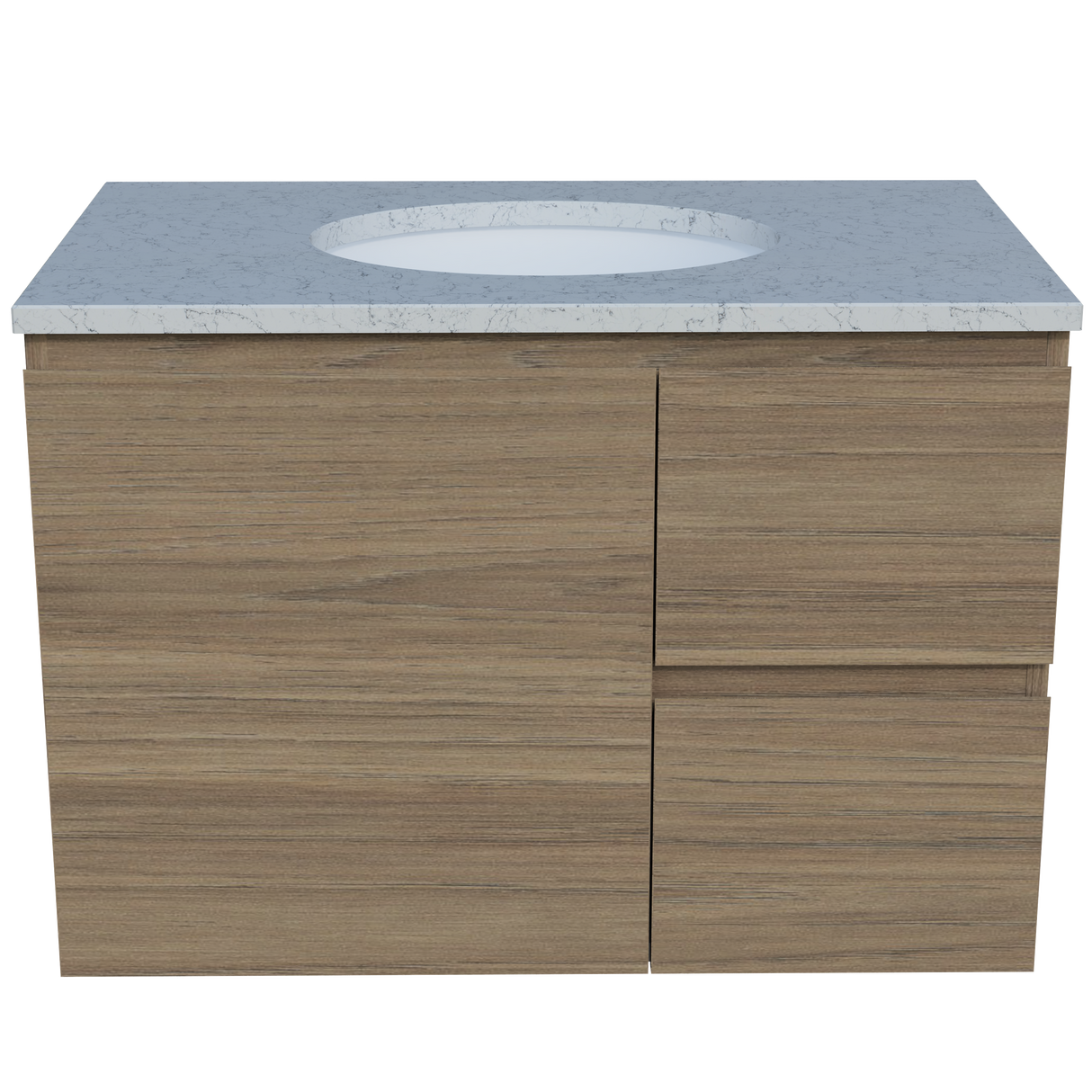 Nevada Vanity 750mm Centre White Gloss Under Counter Basin SilkSurface Top Wall hung (NEV-V-750-C-SSU-W)