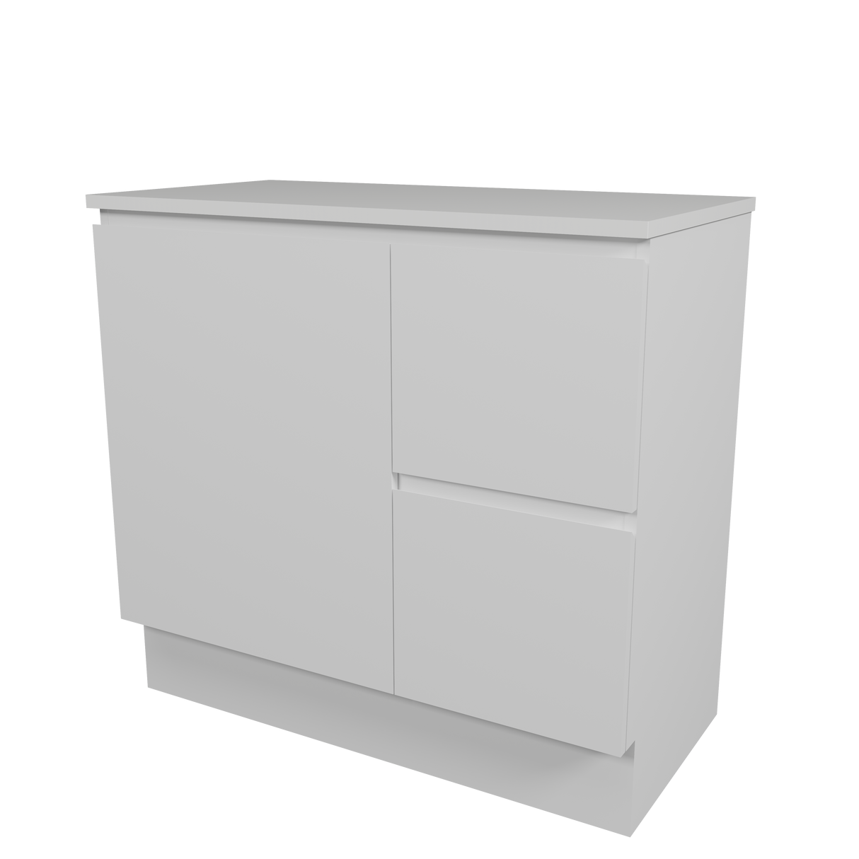 Nevada Vanity 900mm Centre White Gloss Above Counter Basin SilkSurface Top Floor standing (NEV-V-900-C-SSA-F)