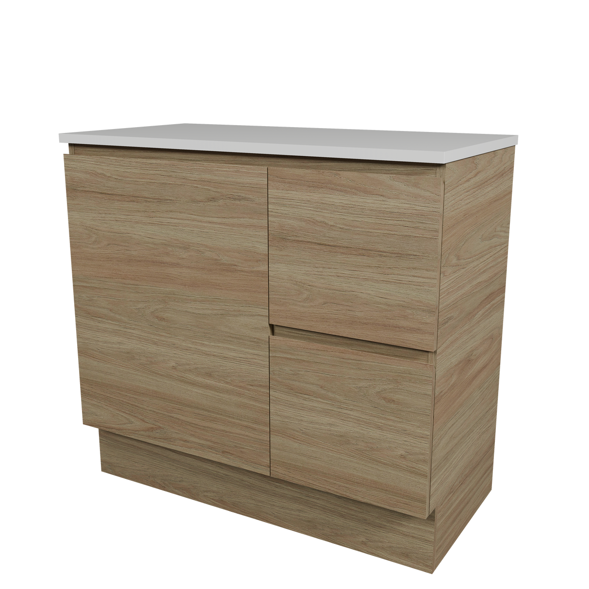 Nevada Vanity 900mm Centre White Gloss Above Counter Basin SilkSurface Top Floor standing (NEV-V-900-C-SSA-F)