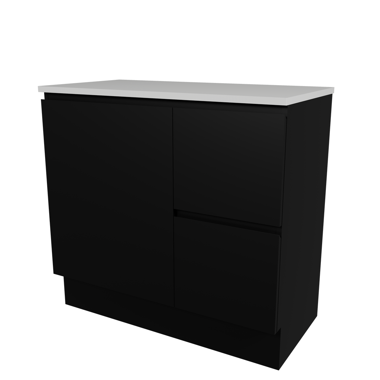Nevada Vanity 900mm Centre White Gloss Above Counter Basin SilkSurface Top Floor standing (NEV-V-900-C-SSA-F)