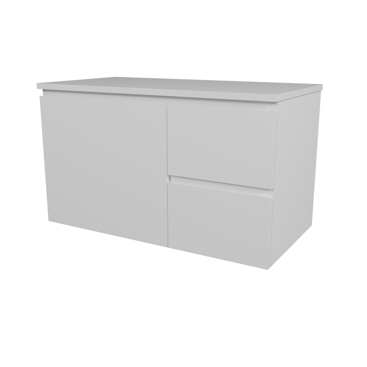 Nevada Vanity 900mm Centre White Gloss Above Counter Basin SilkSurface Top Wall hung (NEV-V-900-C-SSA-W)