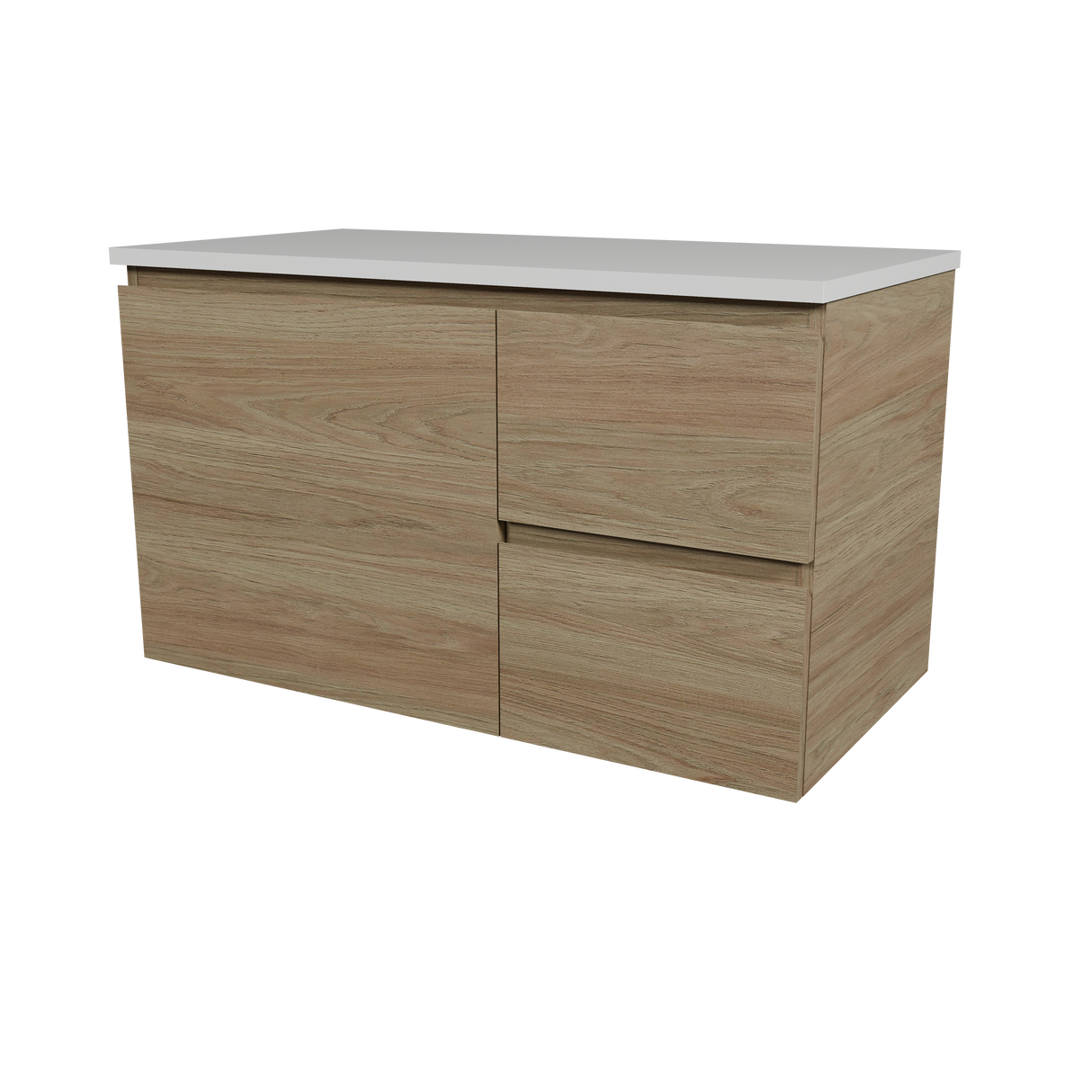 Nevada Vanity 900mm Centre White Gloss Above Counter Basin SilkSurface Top Wall hung (NEV-V-900-C-SSA-W)