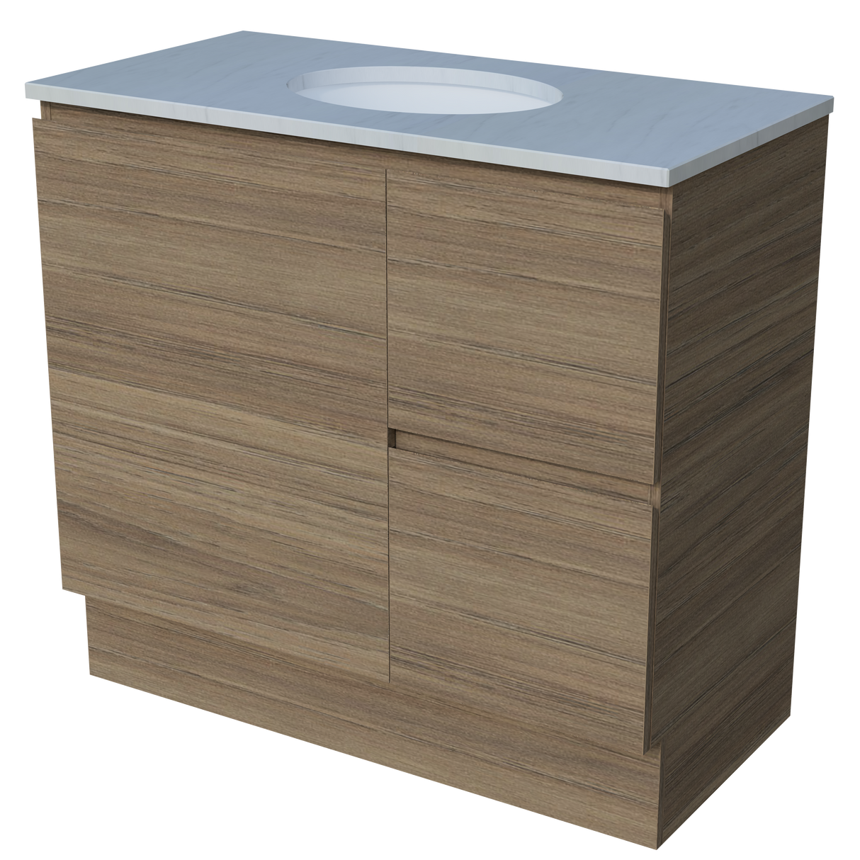Nevada Vanity 900mm Centre White Gloss Under Counter Basin SilkSurface Top Floor standing (NEV-V-900-C-SSU-F)