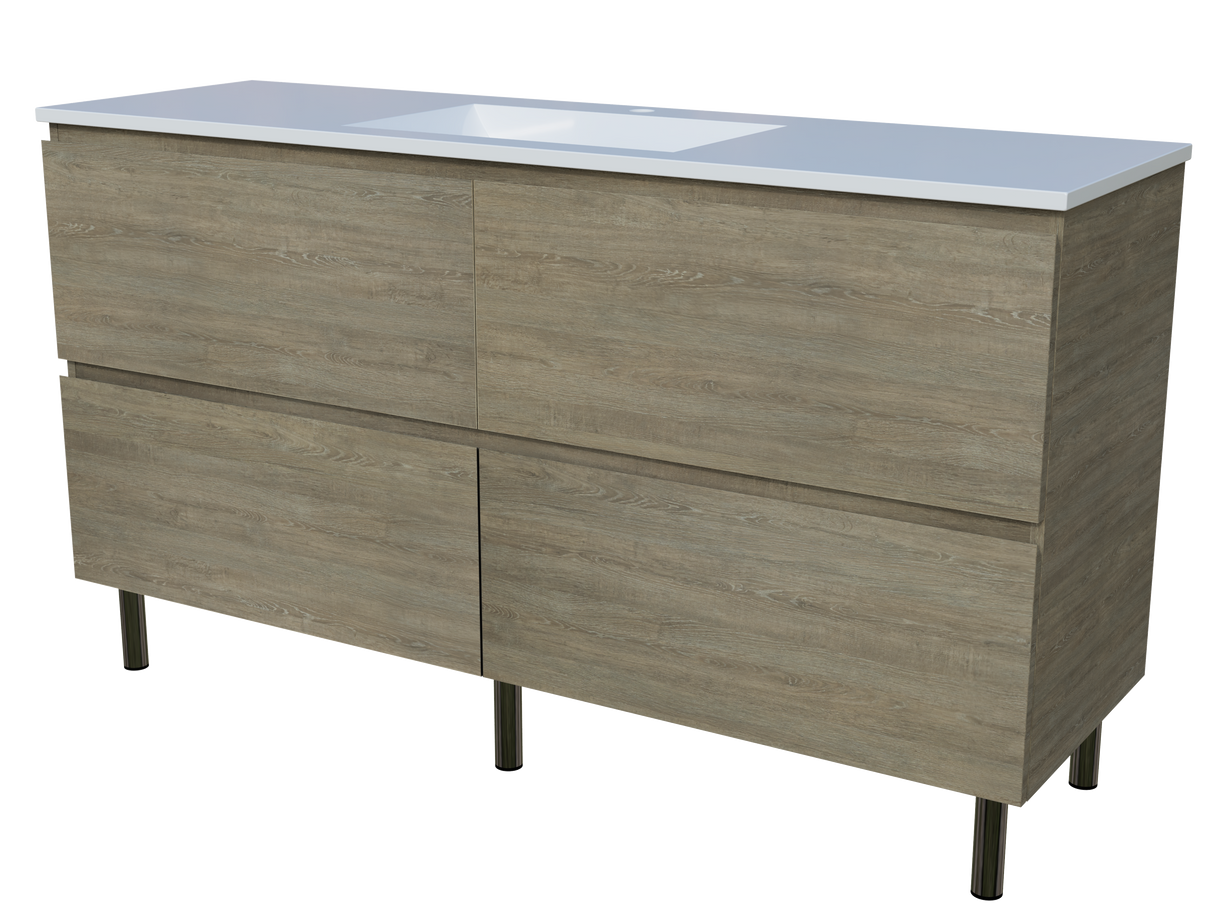 Nevada Plus Vanity 1500mm Centre Bowl Regal Top On Legs (NEVP-V-1500-C-REG-L)