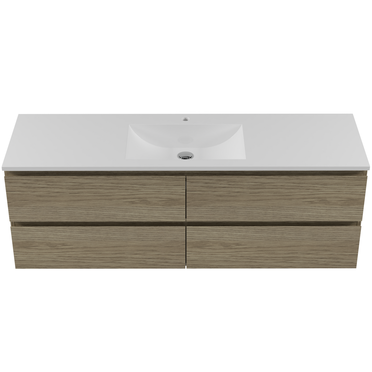 Nevada Plus Vanity 1500mm Centre Bowl Regal Top Wall hung (NEVP-V-1500-C-REG-W)