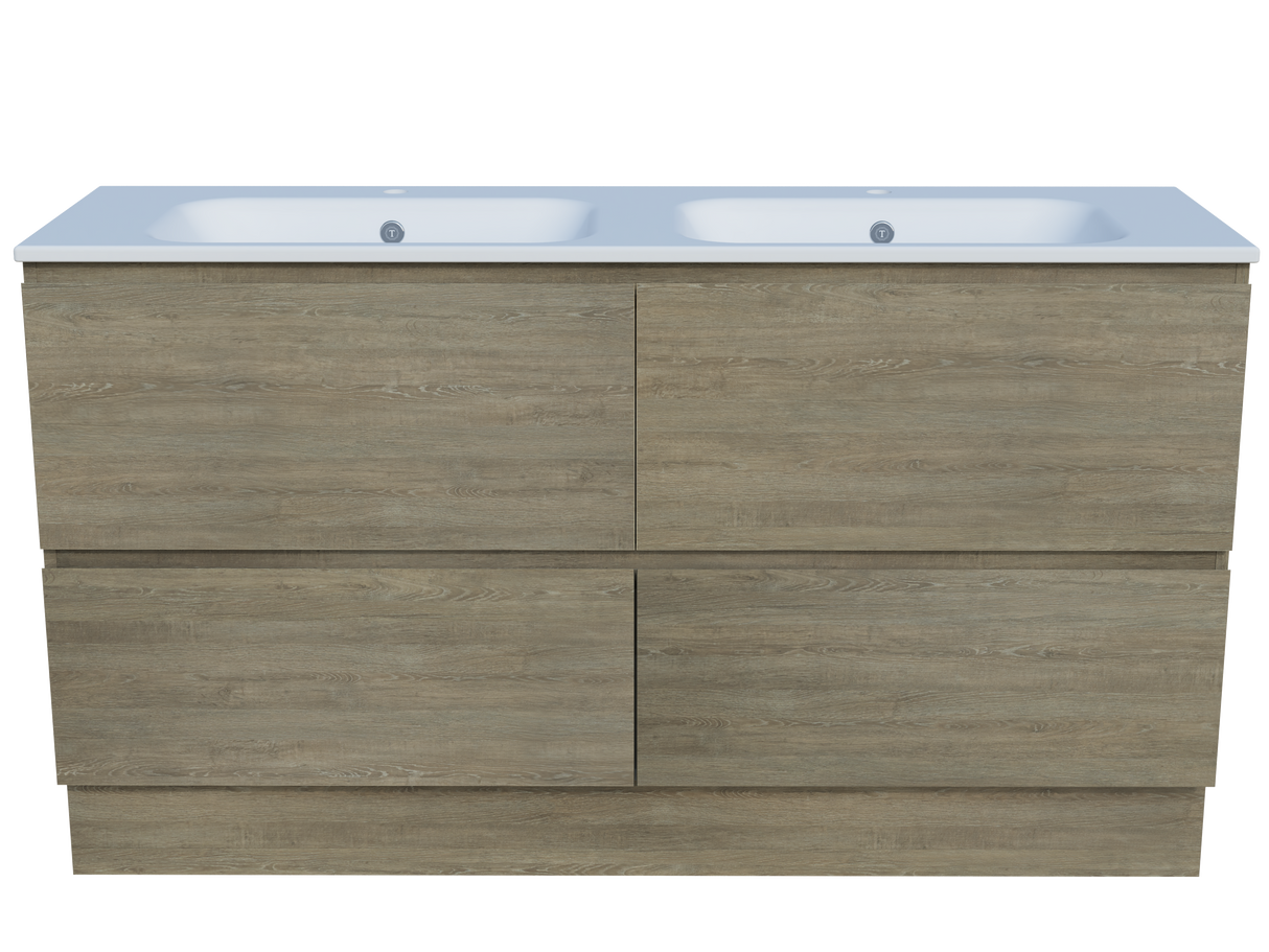 Nevada Plus Vanity 1500mm Double Bowl Haven Top Floor standing (NEVP-V-1500-D-HVN-F)