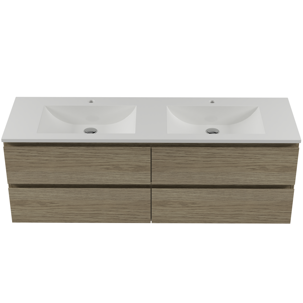 Nevada Plus Vanity 1500mm Double Bowl Regal Top Wall hung (NEVP-V-1500-D-REG-W)