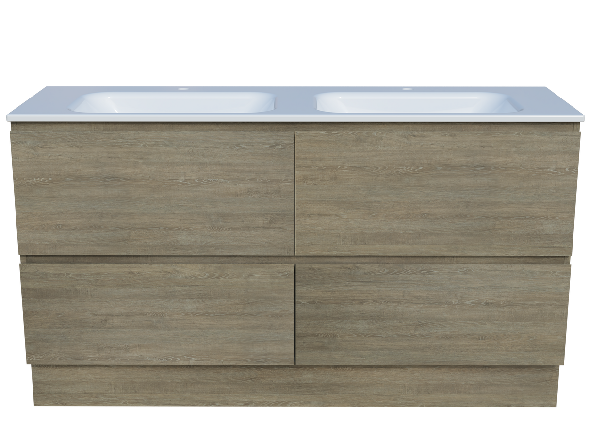 Nevada Plus Vanity 1500mm Double Bowl Stadium Top Floor standing (NEVP-V-1500-D-STD-F)