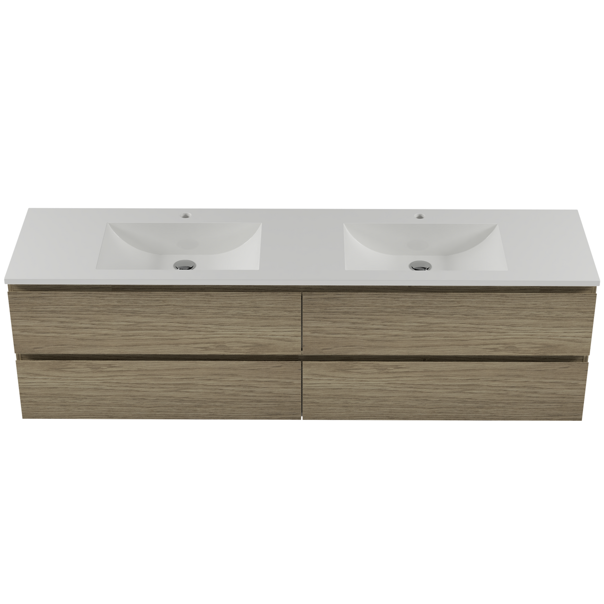 Nevada Plus Vanity 1800mm Double Bowl Regal Top Wall hung (NEVP-V-1800-D-REG-W)