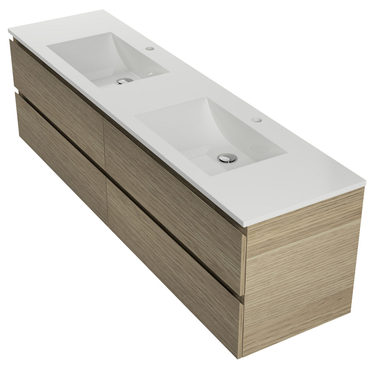 Nevada Plus Vanity 1800mm Double Bowl Regal Top Wall hung (NEVP-V-1800-D-REG-W)