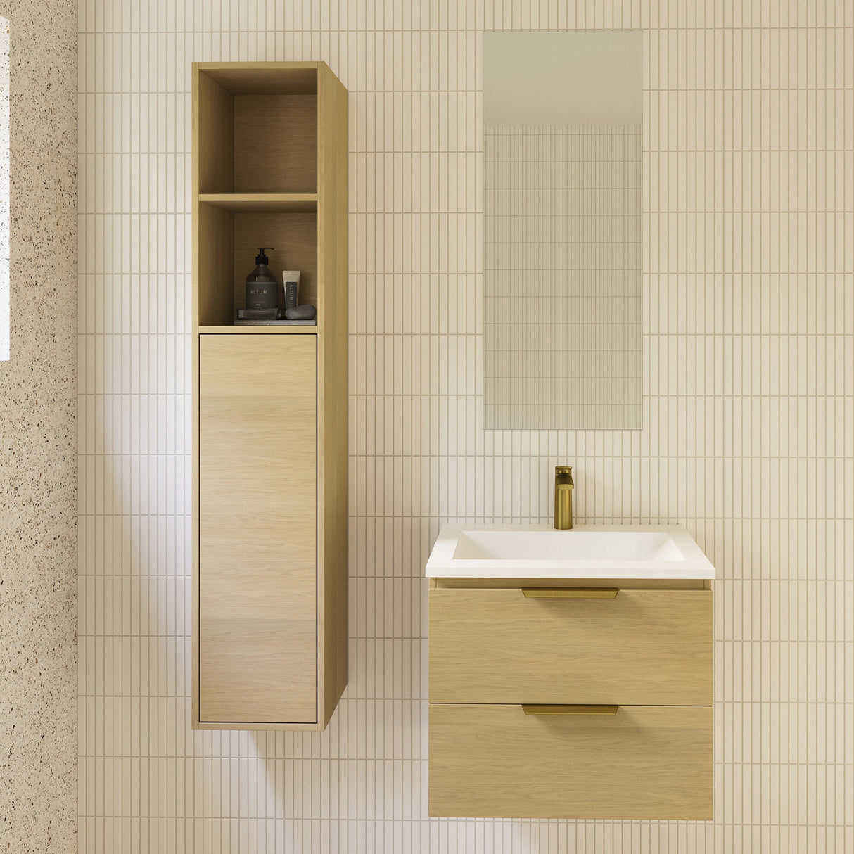 Nevada Plus Vanity 600mm Centre Bowl Regal Top Wall hung (NEVP-V-600-C-REG-W)