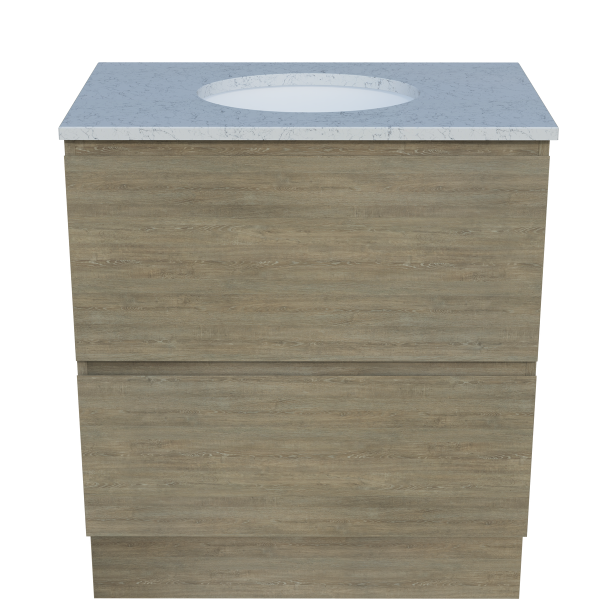 Nevada Plus Vanity 750mm Centre White Gloss Under Counter Basin SilkSurface Top Floor standing (NEVP-V-750-C-SSU-F)