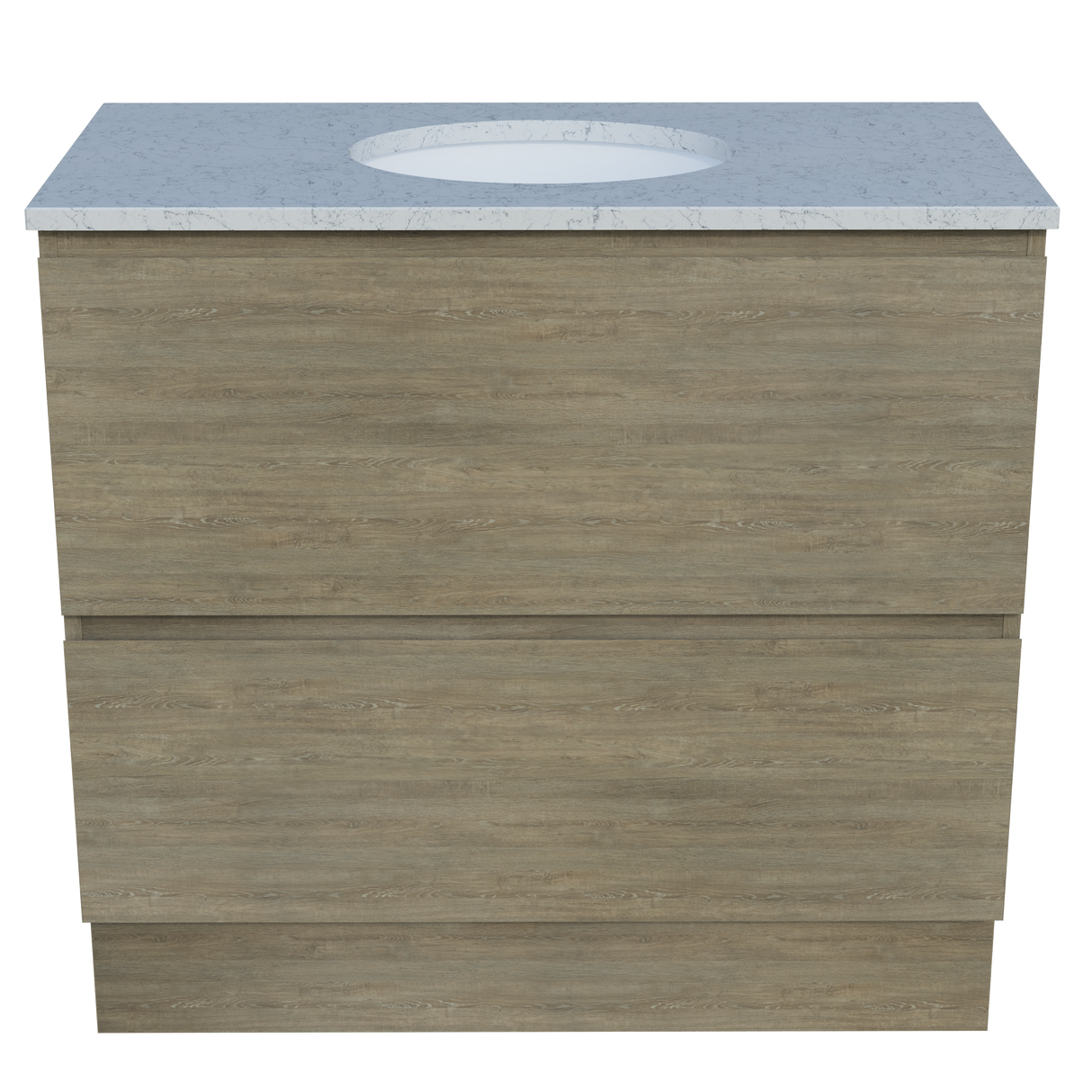 Nevada Plus Vanity 900mm Centre White Gloss Under Counter Basin SilkSurface Top Floor standing (NEVP-V-900-C-SSU-F)