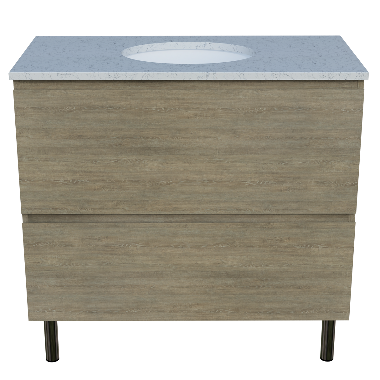 Nevada Plus Vanity 900mm Centre White Gloss Under Counter Basin SilkSurface Top On Legs (NEVP-V-900-C-SSU-L)