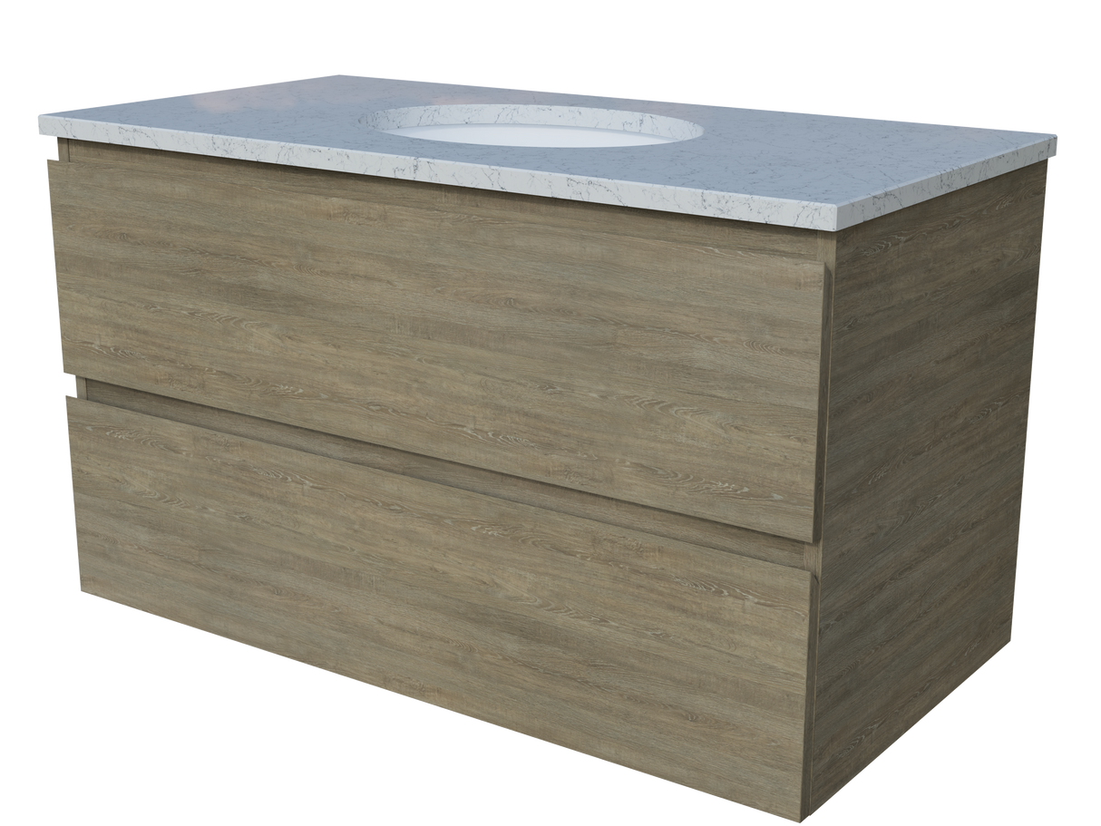 Nevada Plus Vanity 900mm Centre White Gloss Under Counter Basin SilkSurface Top Wall hung (NEVP-V-900-C-SSU-W)