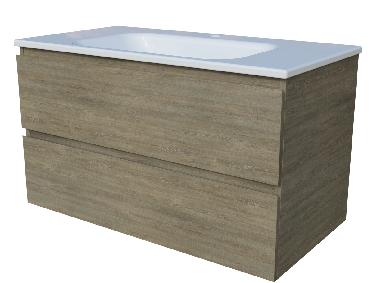 Nevada Plus Vanity 900mm Centre Bowl Stadium Top Wall hung (NEVP-V-900-C-STD-W)