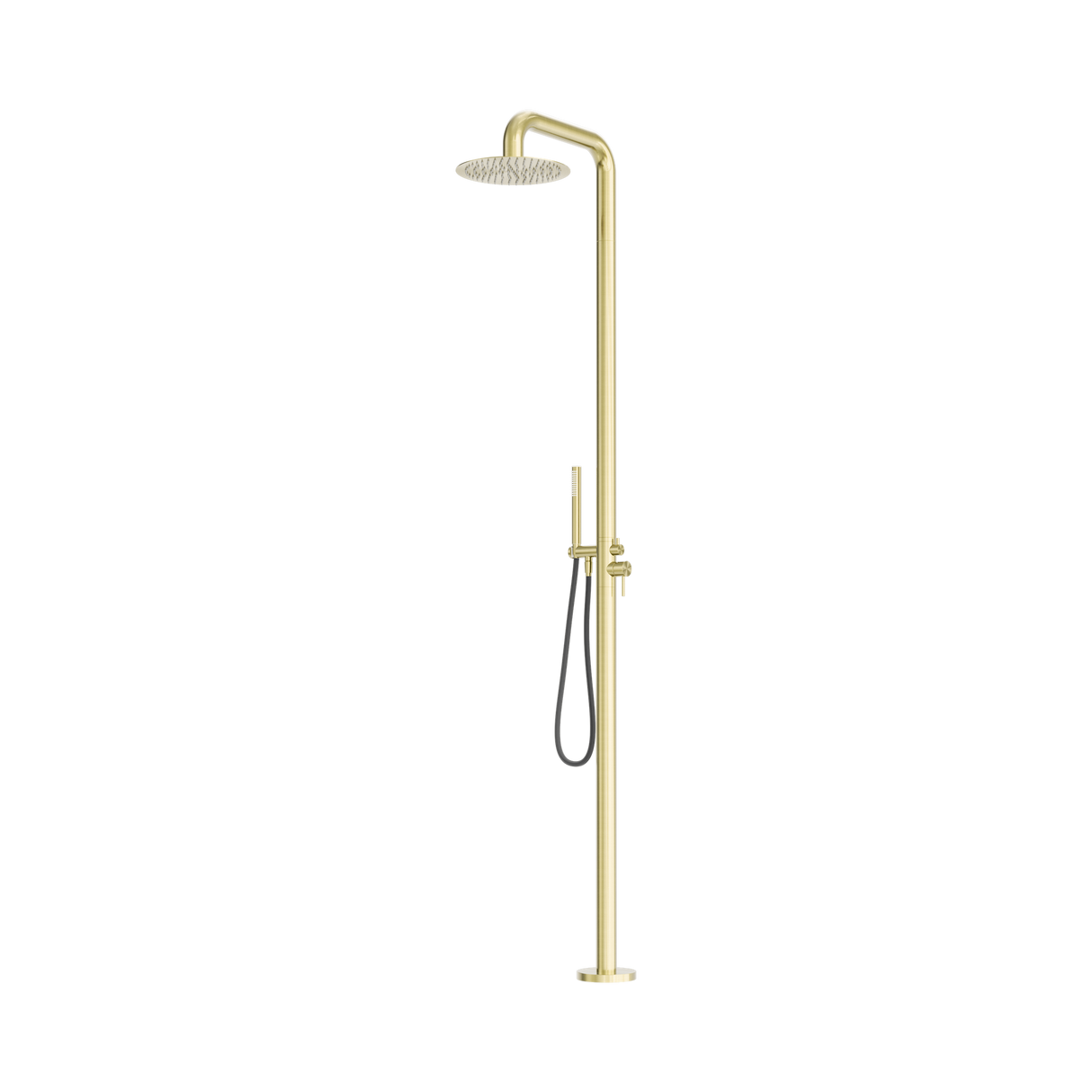 An image of Nero Tapware Zen SS316L Outdoor Freestanding Shower Column Brushed Gold
