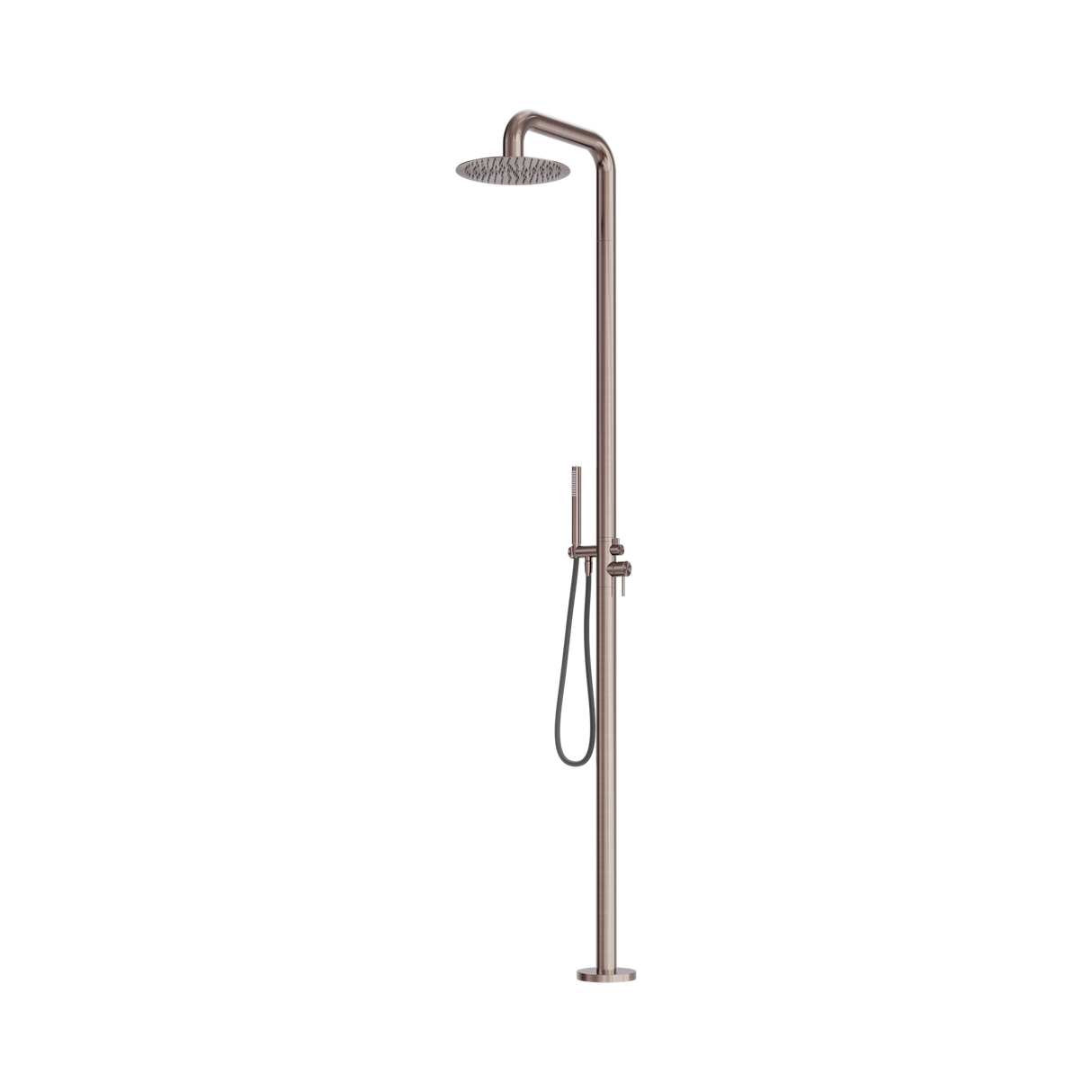 An image of Nero Tapware Zen SS316L Outdoor Freestanding Shower Column Brushed Bronze
