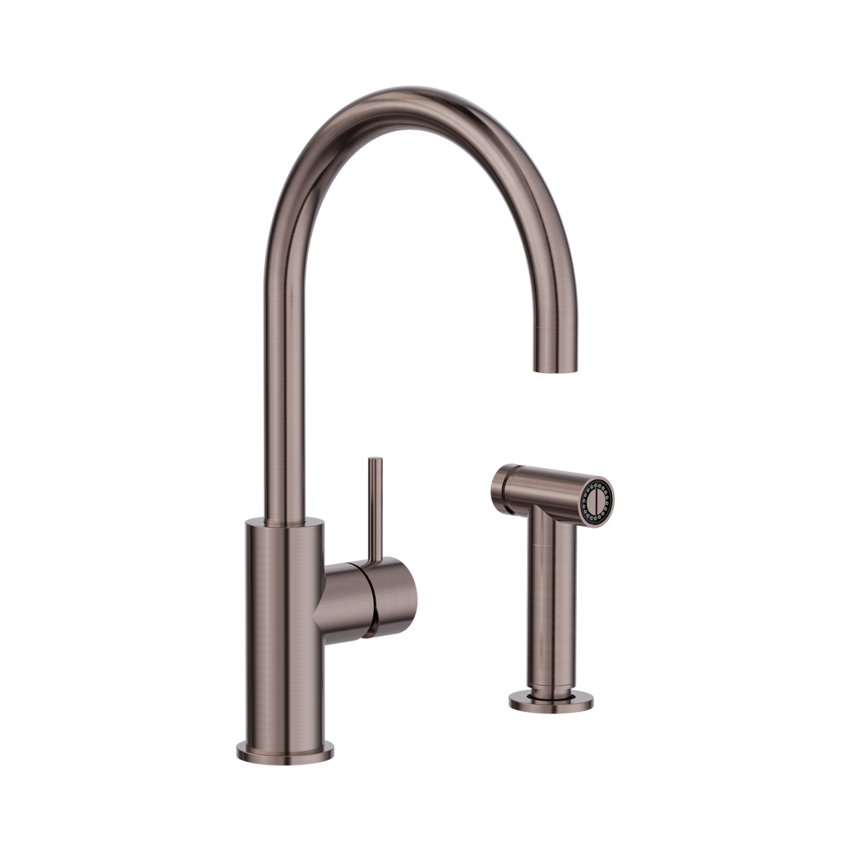 An image of Nero Tapware Zen SS316L Kitchen Mixer With Hand Spray Brushed Bronze