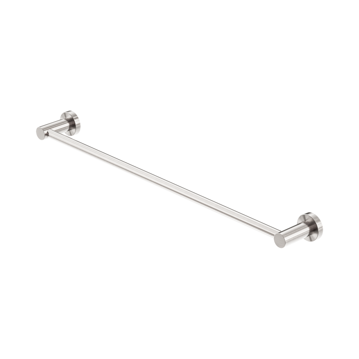 An image of Nero Tapware Mecca Single Towel Rail 600mm Brushed Nickel