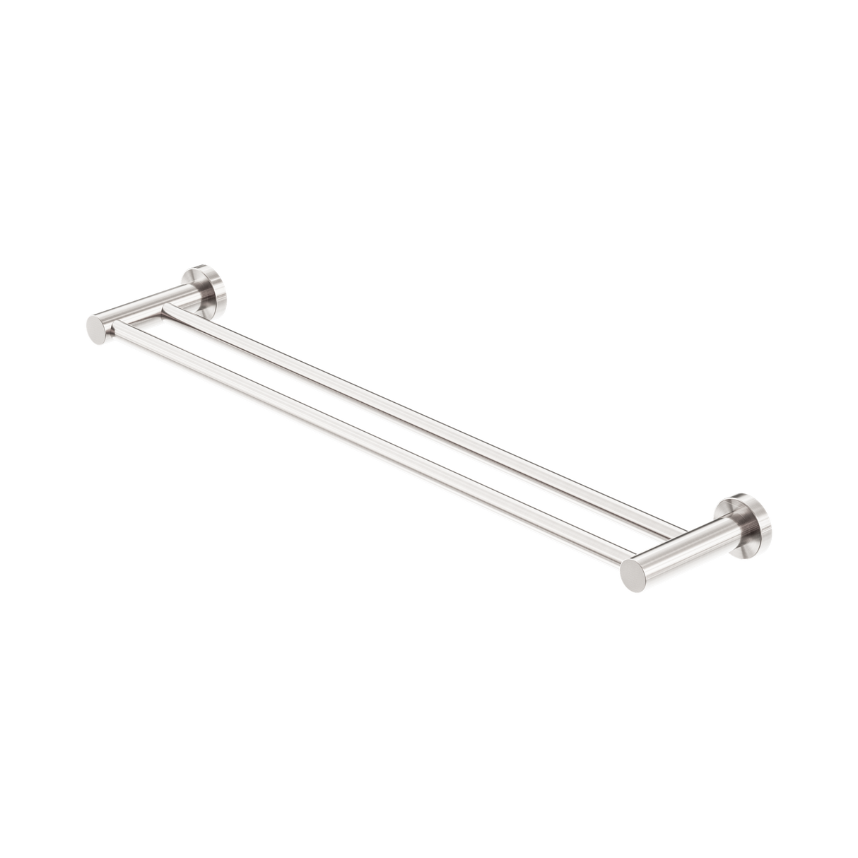 An image of Nero Tapware Mecca Double Towel Rail 600mm Brushed Nickel