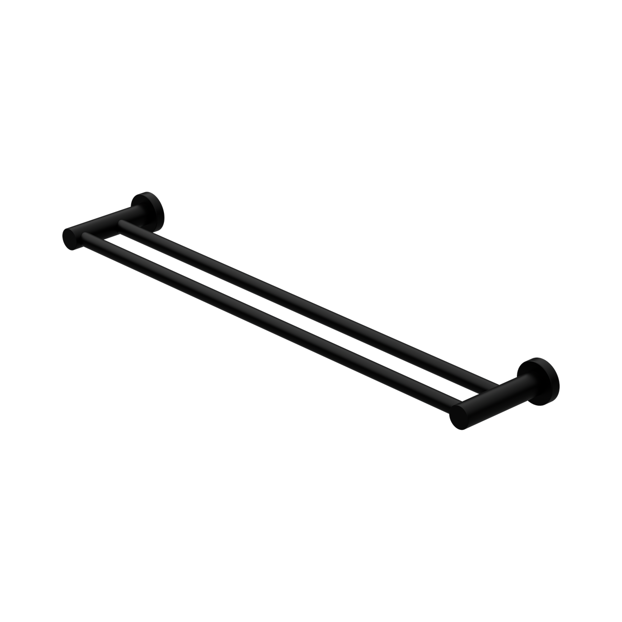 An image of Nero Tapware Mecca Double Towel Rail 600mm Matte Black