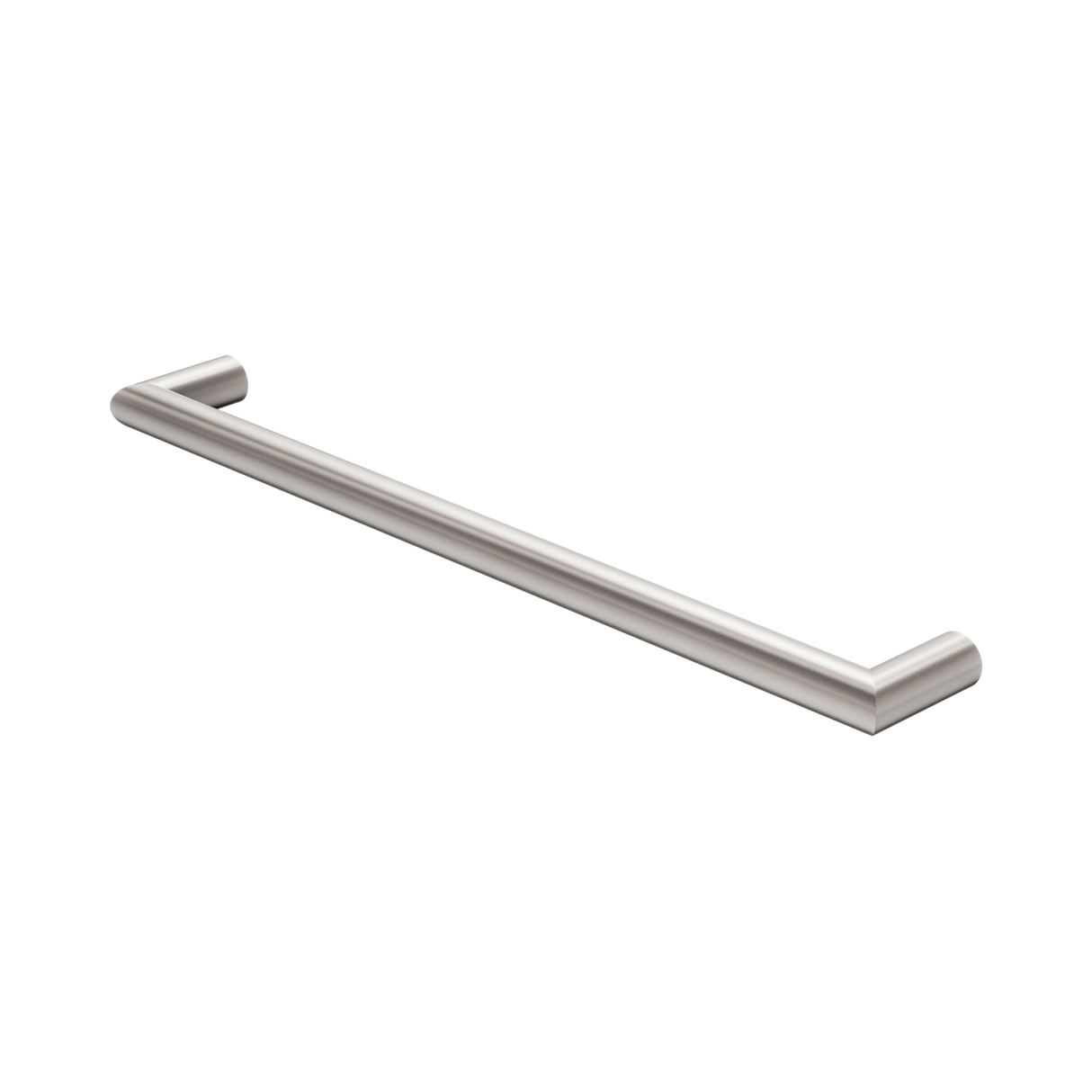 An image of Nero Tapware Mecca 240V Single Heated Towel Rail Brushed Nickel