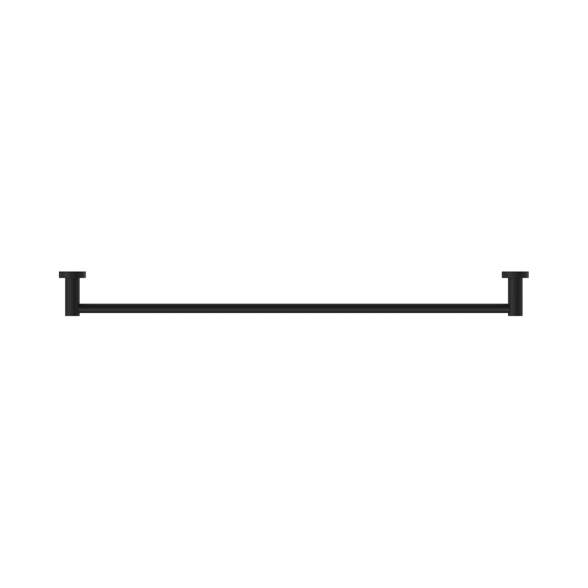 An image of Nero Tapware Mecca Single Towel Rail 800mm Matte Black