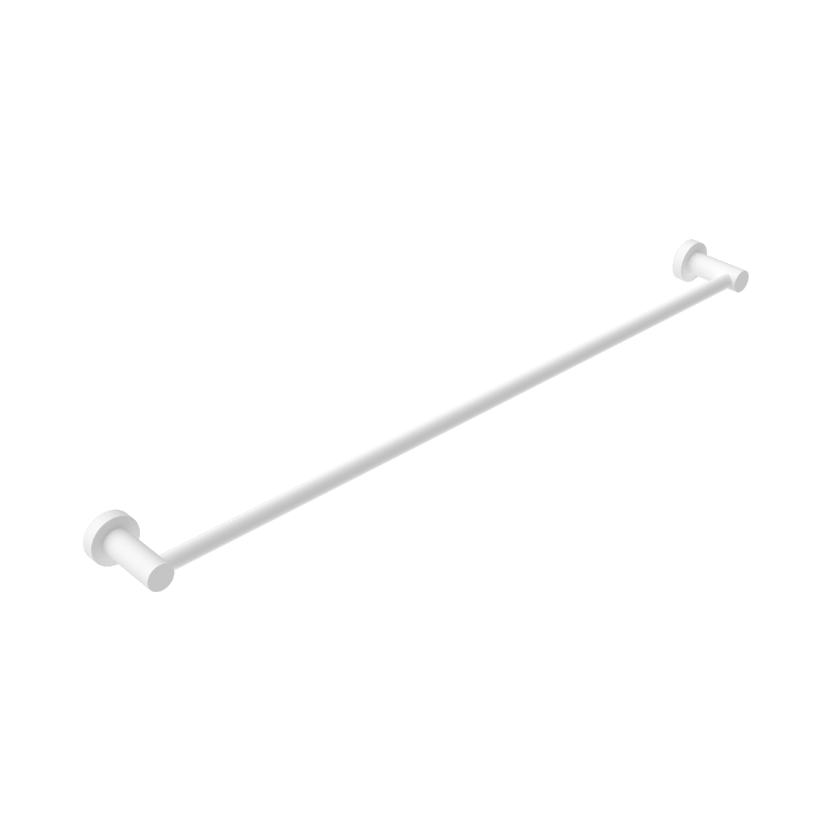 An image of Nero Tapware Mecca Single Towel Rail 800mm Matte White