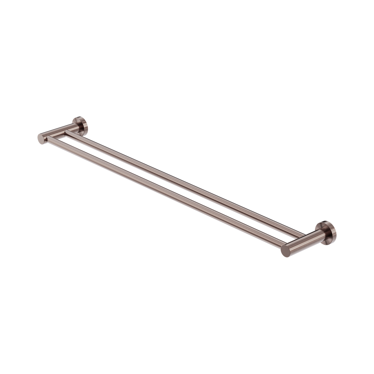 An image of Nero Tapware Mecca Double Towel Rail 800mm Brushed Bronze